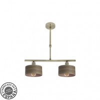 Distribuidor - Lâmpadas Diversas | Lâmpadas Modernas | LAMPARA GILDA 2XE14 CUERO/MADERA OSCURA REGX43X14 CM Ref: 190352084